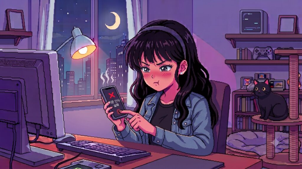 스마트폰 지문 인식 화면