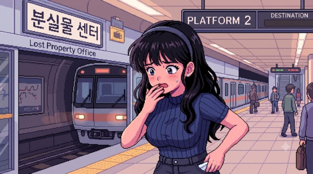 지하철에서 핸드폰을 잃어버린 장면