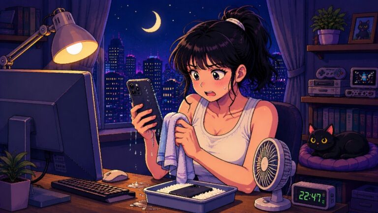 물에 젖은 스마트폰